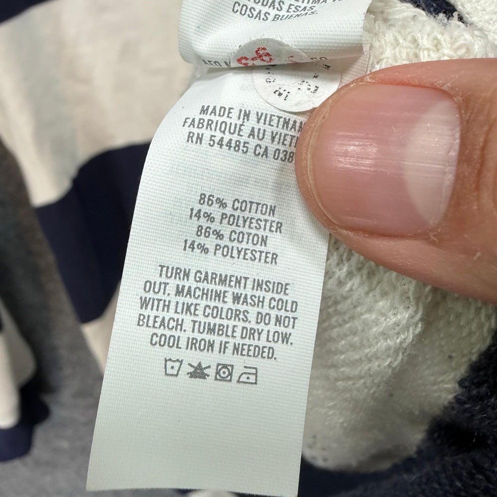 Aerie Rugby Sweatshirt Womens XS Blue Striped Oversized Coastal Pullover Fleece - Picture 8 of 11